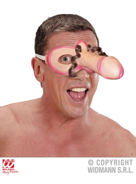 Antifaz de pene peludo para adulto