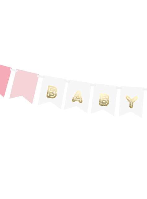 Banderín “Baby Girl“ rosa - Partydeco | Funidelia