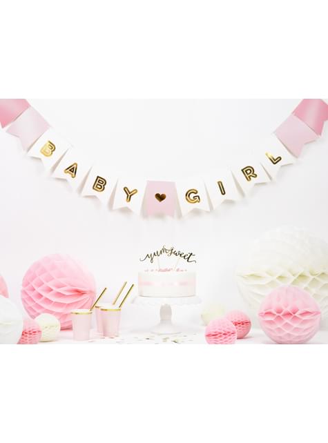 Banderín “Baby Girl“ rosa - Partydeco | Funidelia