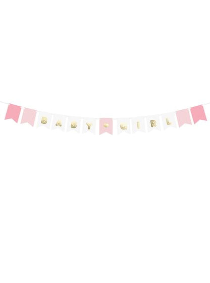 Banderín “Baby Girl“ rosa - Partydeco | Funidelia