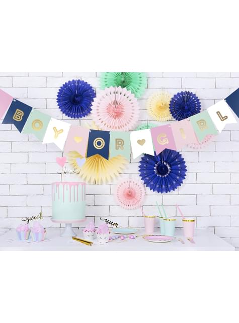 Banderín “Boy or Girl“ en tonos pastel - Partydeco | Funidelia
