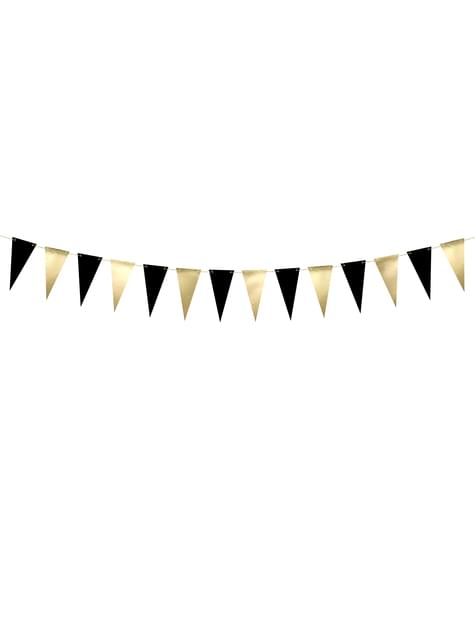 Banderín dorado y negro de papel - Partydeco | Funidelia