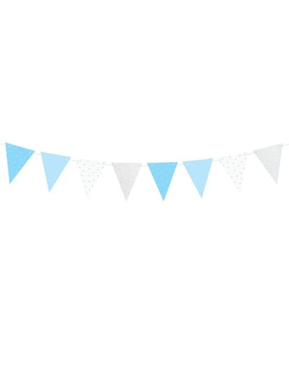 Banderín estampado de lunares azules de papel - Blue 1st Birthday - Partydeco | Funidelia
