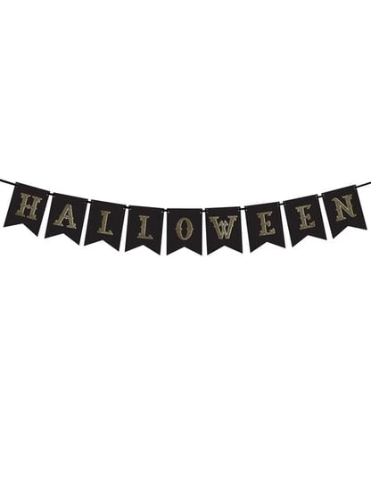 Banderín “Halloween“ negro y dorado - Trick or Treat Collection