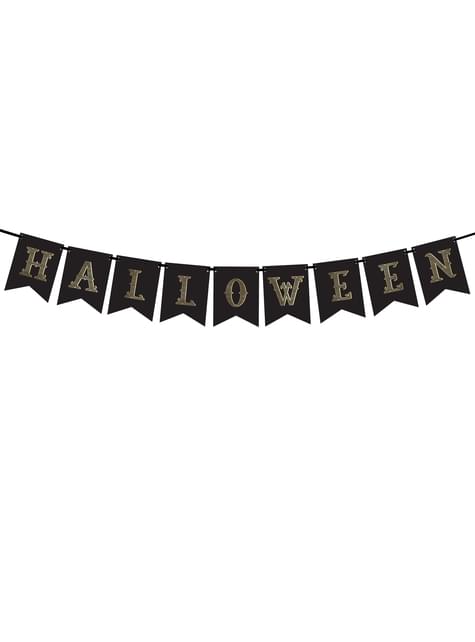 Banderín “Halloween“ negro y dorado - Trick or Treat Collection