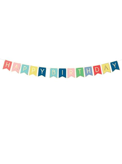 Banderín “Happy Birthday“ colores alegres