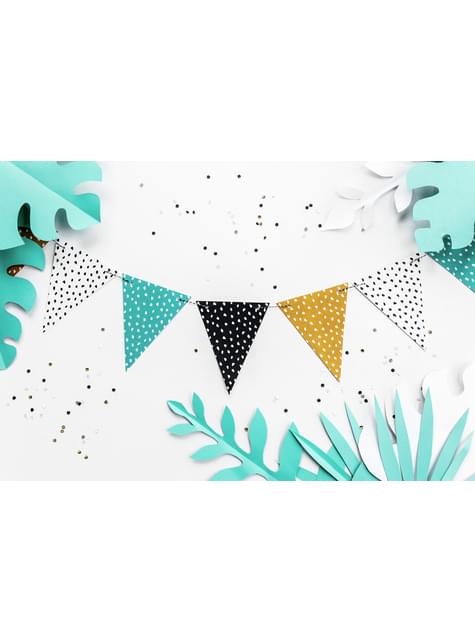 Banderín multicolor de lunares de papel - Dinosaur Party - Partydeco | Funidelia