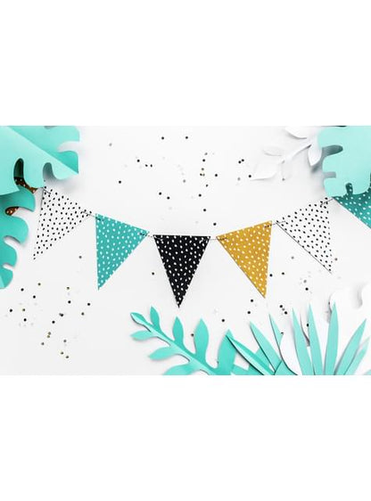Banderín multicolor de lunares de papel - Dinosaur Party - Partydeco | Funidelia
