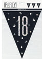 Banderines “18“ años negro - Black & Silver Glitz - Unique | Funidelia