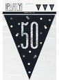 Banderines “50“ años negros - Black & Silver Glitz - Unique | Funidelia