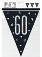 Banderines “60“ años negros - Black & Silver Glitz - Unique | Funidelia