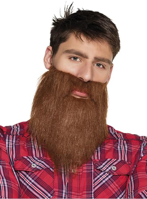 Barba castaña hípster para hombre - Boland | Funidelia