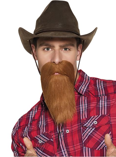 Barba de vaquero pelirroja para hombre