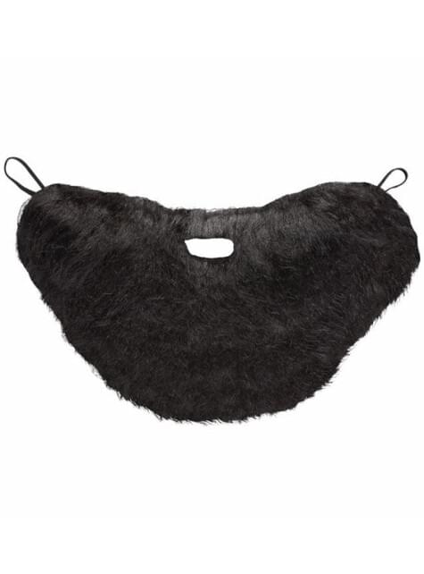 Barba poblada negra con bigote