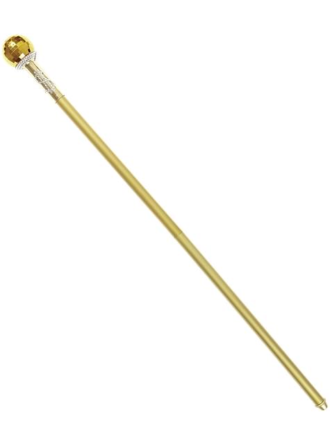 Bastón de chulo dorado plegable