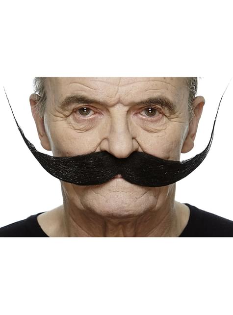 Bigote repeinado negro para hombre