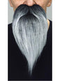 Bigote y barba larga gris