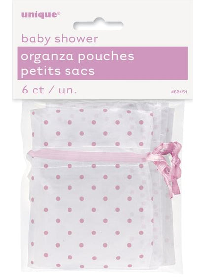 Bolsa blanca con topos rosas - Baby Shower - Unique | Funidelia