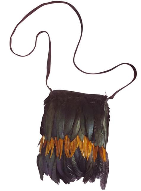 Bolsa de indio con plumas para adulto