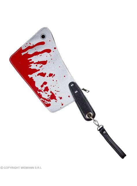 Bolso con forma de cuchillo ensangrentado