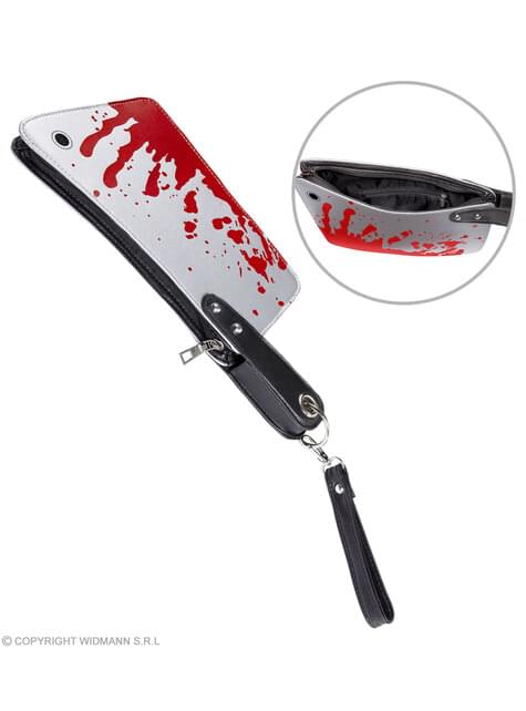 Bolso con forma de cuchillo ensangrentado
