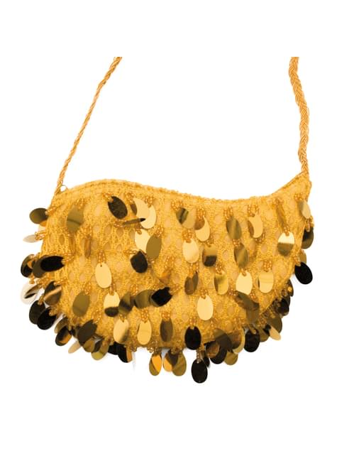 Bolso de cabaret con lentejuelas dorado