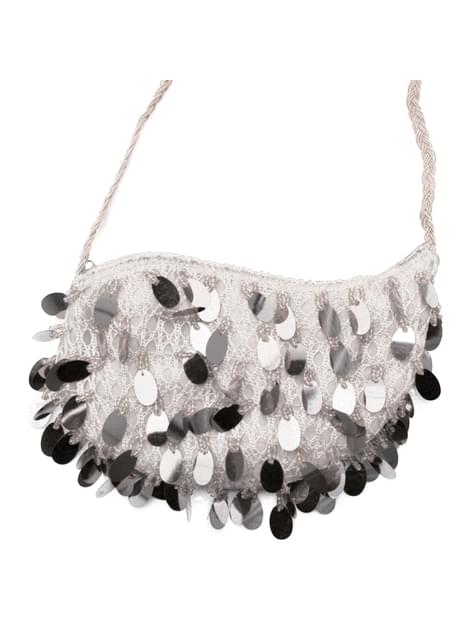 Bolso de cabaret con lentejuelas gris