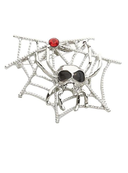 Broche de telaraña con araña calavera