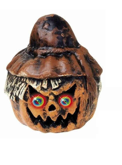 Calabaza espanta pájaros con ojos de color