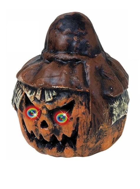 Calabaza espanta pájaros con ojos de color