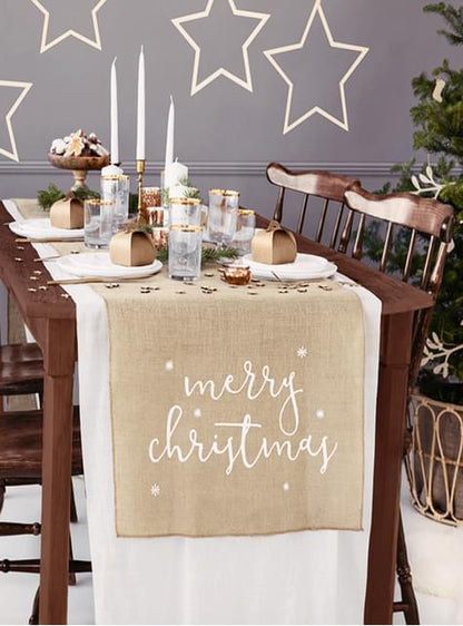 Camino de mesa Merry Christmas - Partydeco | Funidelia