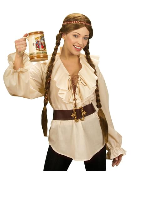 Camisa beige de pirata para mujer - Widmann | Funidelia