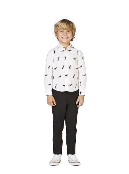 Camisa Blanca con pingüinos para niño - Opposuits - Opposuits | Funidelia