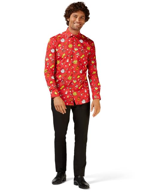 Camisa Navideña roja “Doodle Red“ - Opposuits - Opposuits | Funidelia