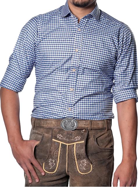 Camisa de Oktoberfest azul Deluxe para hombre