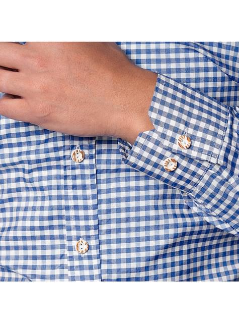 Camisa de Oktoberfest azul Deluxe para hombre