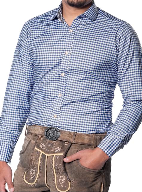 Camisa de Oktoberfest azul Deluxe para hombre