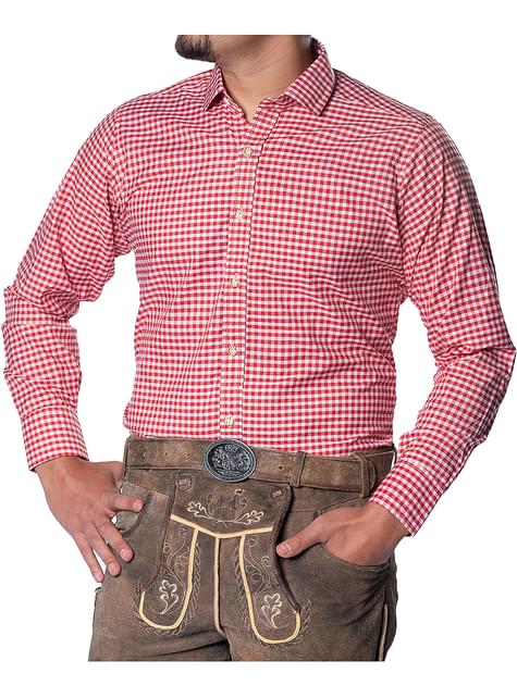 Camisa de Oktoberfest rojo Deluxe para hombre
