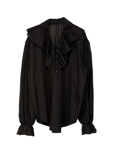 Camisa pirata negra para hombre - Widmann | Funidelia
