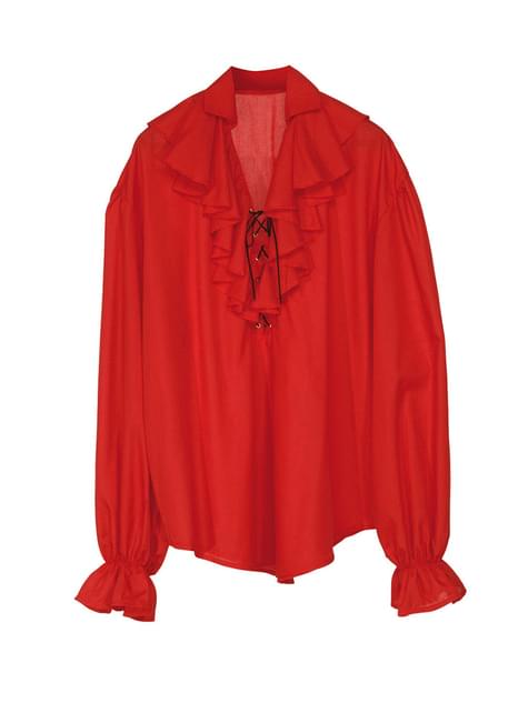 Camisa roja de pirata para mujer