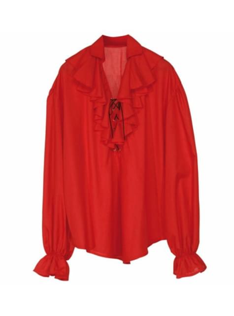 Camisa roja de pirata para mujer