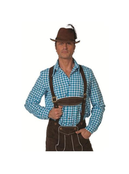 Camisa tirolesa azul Oktoberfest para hombre - Wilbers | Funidelia