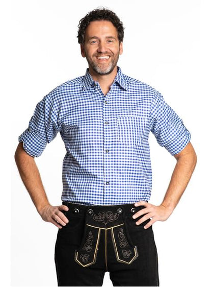Camisa tirolesa azul para hombre - Partychimp | Funidelia