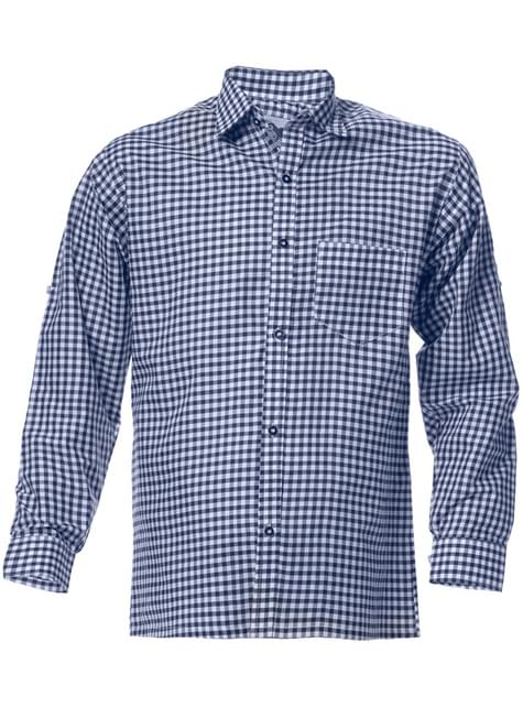 Camisa tirolesa azul para hombre - Partychimp | Funidelia
