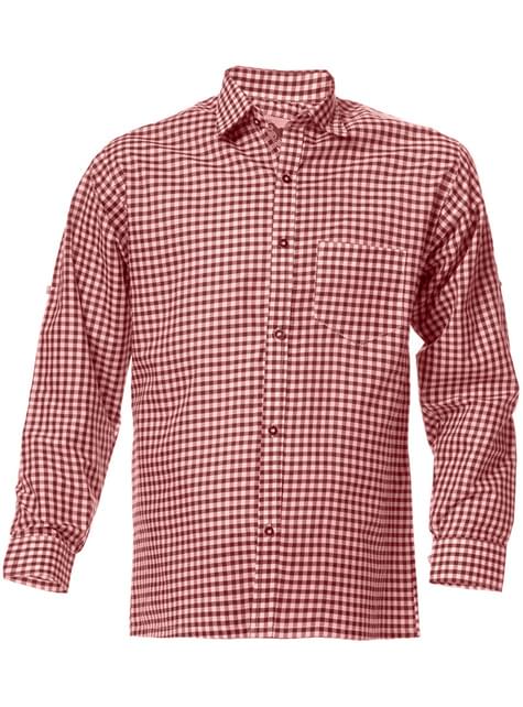 Camisa tirolesa roja para hombre - Partychimp | Funidelia
