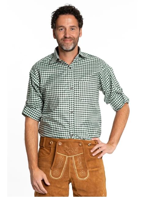 Camisa tirolesa verde para hombre - Partychimp | Funidelia