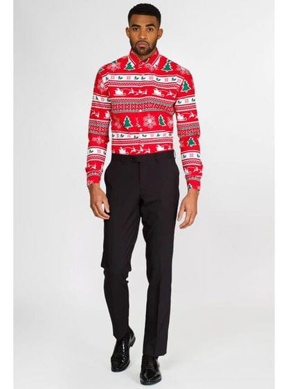 Camisa Navideña Roja “Wonderland“ - Opposuits - Opposuits | Funidelia