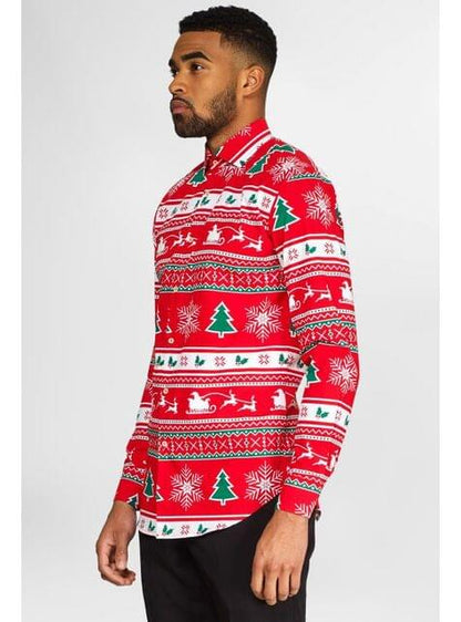 Camisa Navideña Roja “Wonderland“ - Opposuits - Opposuits | Funidelia
