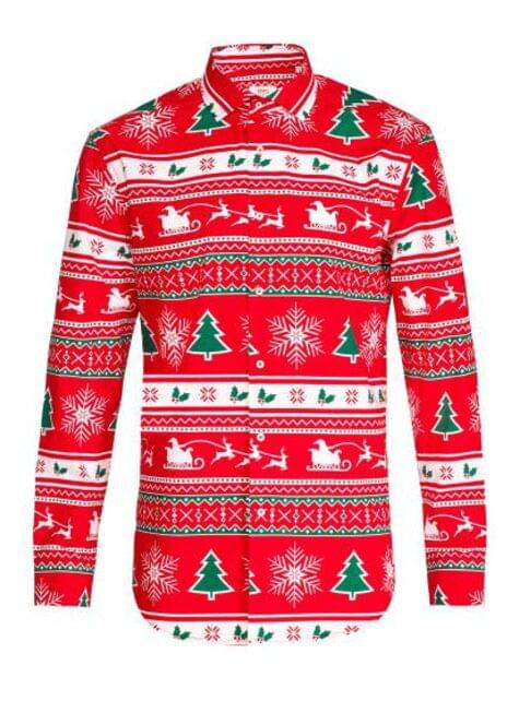 Camisa Navideña Roja “Wonderland“ - Opposuits - Opposuits | Funidelia