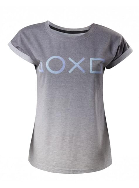 Camiseta de botones PlayStation gris para mujer - DIFUZED Bioworld Europe | Funidelia